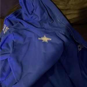 BLUE WEBSTAR FULL ZIP HOODIE (BLUE/WHITE) size info in desc